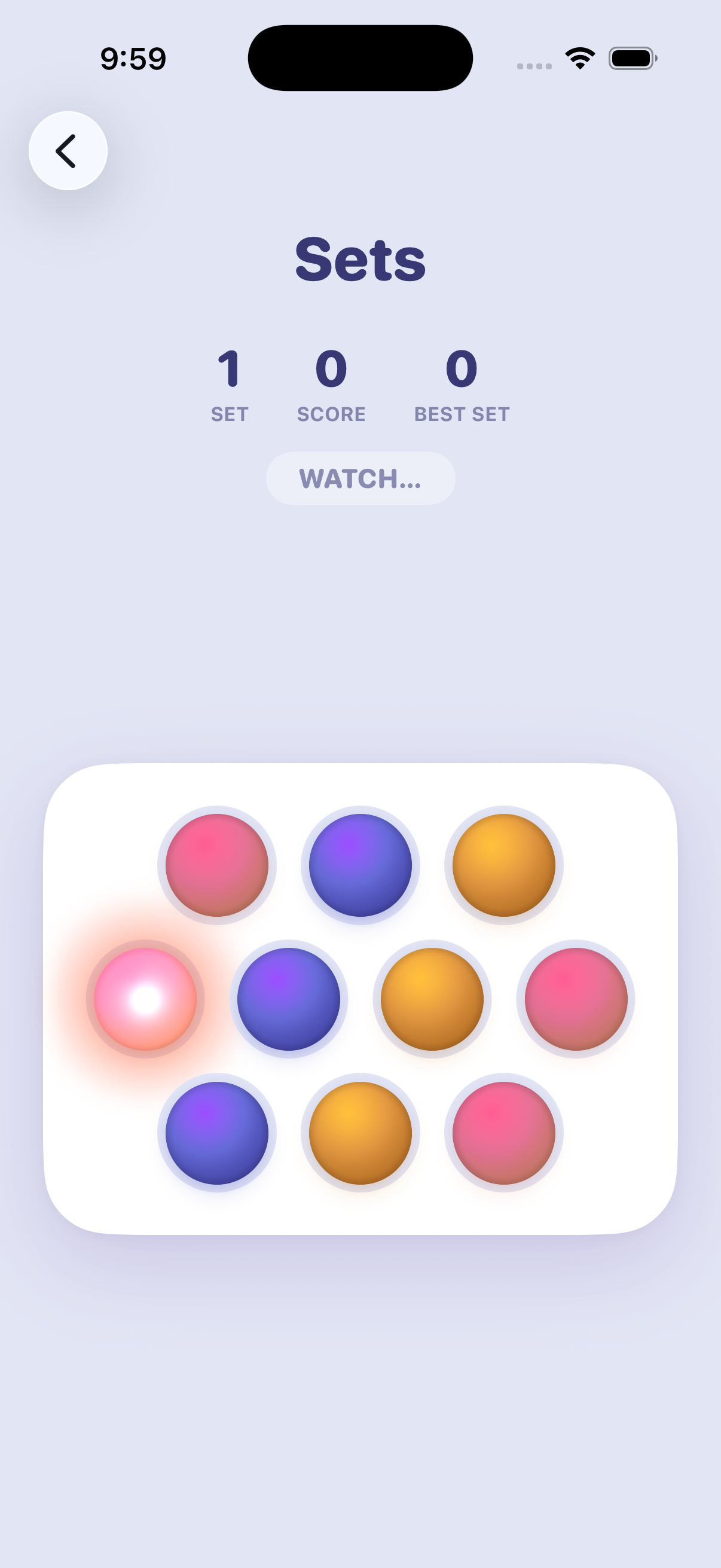 A bubble glows on the board